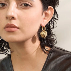 Gold-Plated Chunky Heart Hoop Earrings | Statement Jewelry for Women | Bold & Contemporary Design