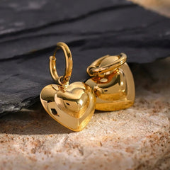 Gold-Plated Chunky Heart Hoop Earrings | Statement Jewelry for Women | Bold & Contemporary Design