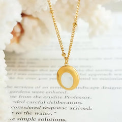 Elegant Gold-Plated Pendant Necklace with Mother of Pearl | Perfect for Everyday & Special Occasions