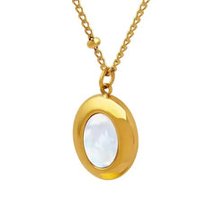 Elegant Gold-Plated Pendant Necklace with Mother of Pearl | Perfect for Everyday & Special Occasions