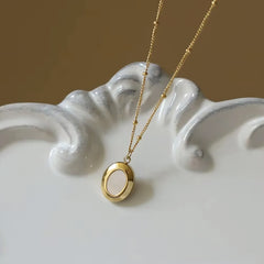 Elegant Gold-Plated Pendant Necklace with Mother of Pearl | Perfect for Everyday & Special Occasions